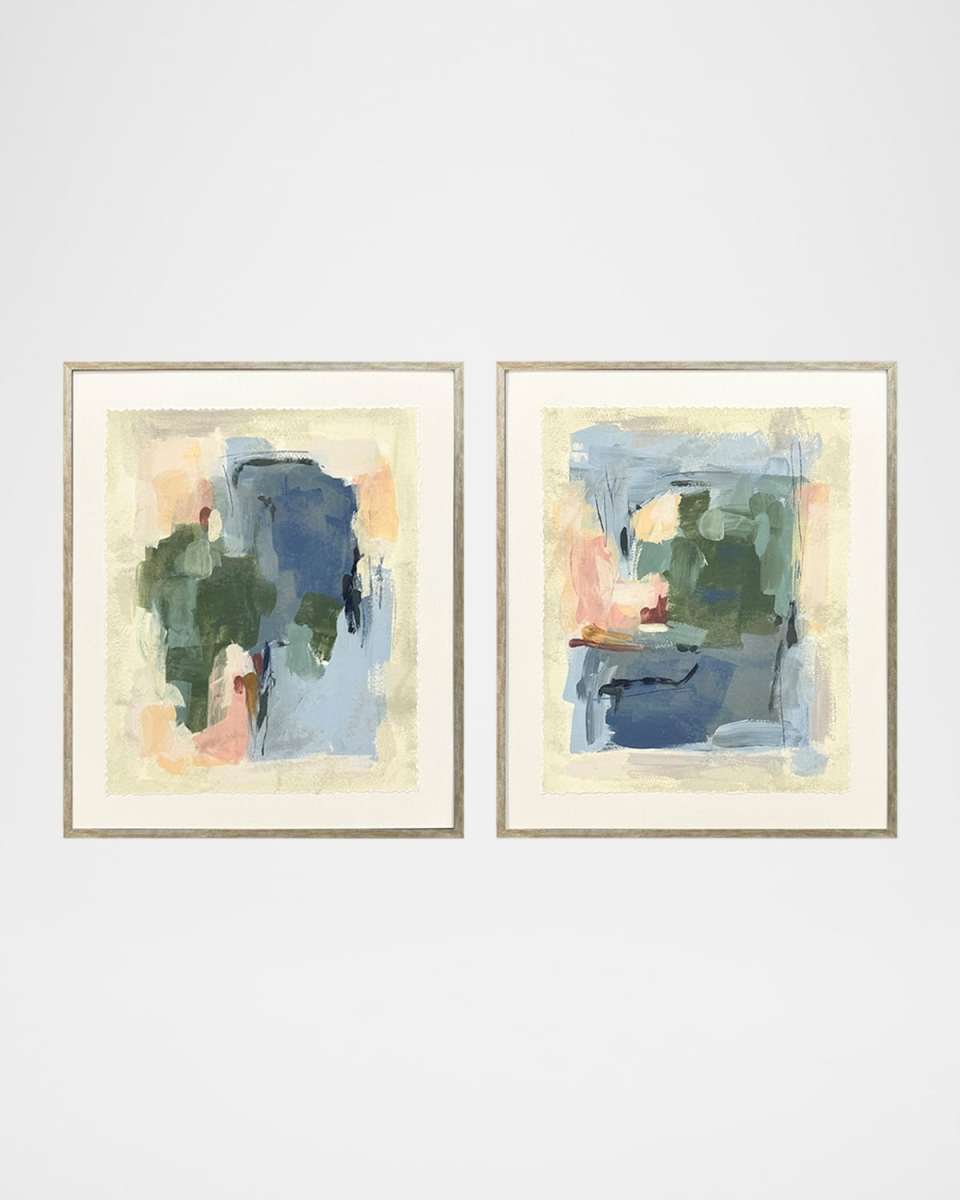 "Palette Map II" Framed Giclees by June Erica Vess, Set of 2